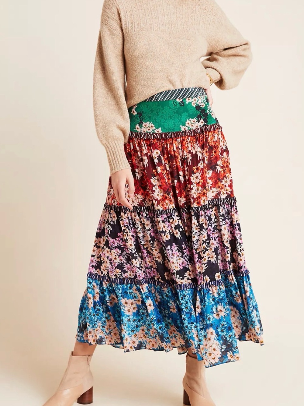 Anthropologie Bhanuni by Jyoti Anarosa Tiered Maxi Skirt | Size 6
